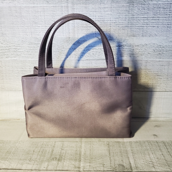 Kate Spade Vintage Sam Mini Box Tote Gray Nylon Evening Bag - Picture 3 of 10